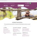 Screenshot der Website „Fachwissen Voluntourismus“ mit den Hauptmenüpunkten: Grundlagen, Planungshilfen & Anleitungen, Praxisbeispiele, Qualitätssicherung, Zuwendung / Projektförderung