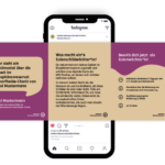 Ein Smartphone-Mock-Up zeigt, wie es aussehen kann, wenn ein User eine NNL-Stellenausschreibung auf Instagram konsumiert. Ein Smartphone-Mock-Up zeigt, wie es aussehen kann, wenn ein User eine NNL-Stellenausschreibung auf Instagram konsumiert.