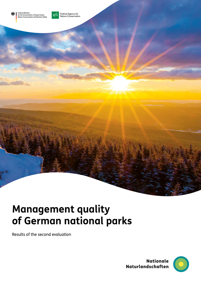Titelblatt des englischen Berichts "Management quality of German national parks"